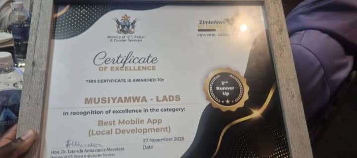 LADS Africa Wins ICT Award for Best Mobile App for SMEs - Musiyamwa
